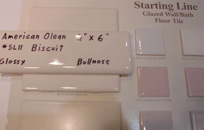1 pc. Gloss Biscuit: 2" X 6" Surface Bullnose Ceramic Tile, by American Olean gallery