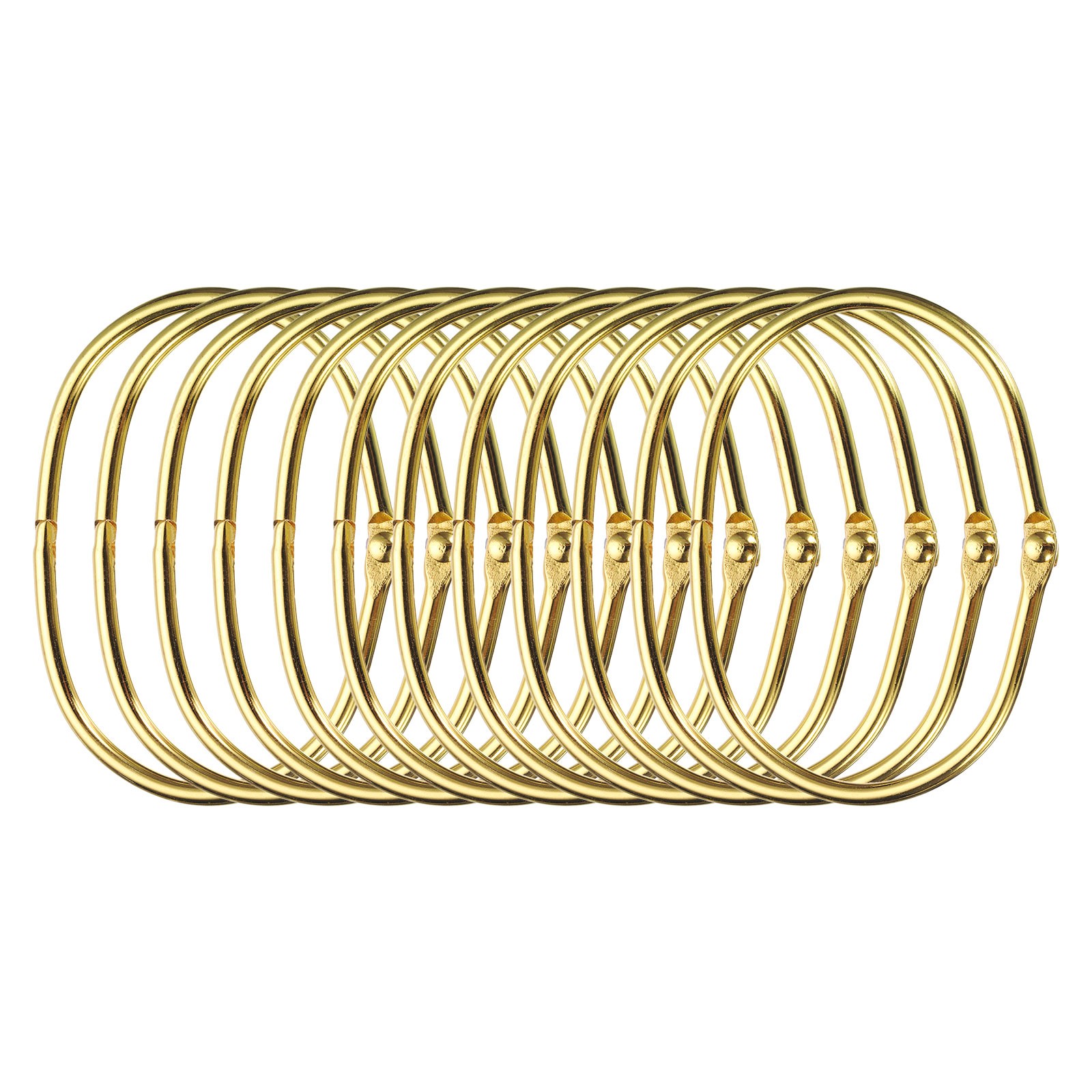 12pcs Shower Curtain Rings Oval Snap Curtain Hooks for Curtain Rods Gold gallery