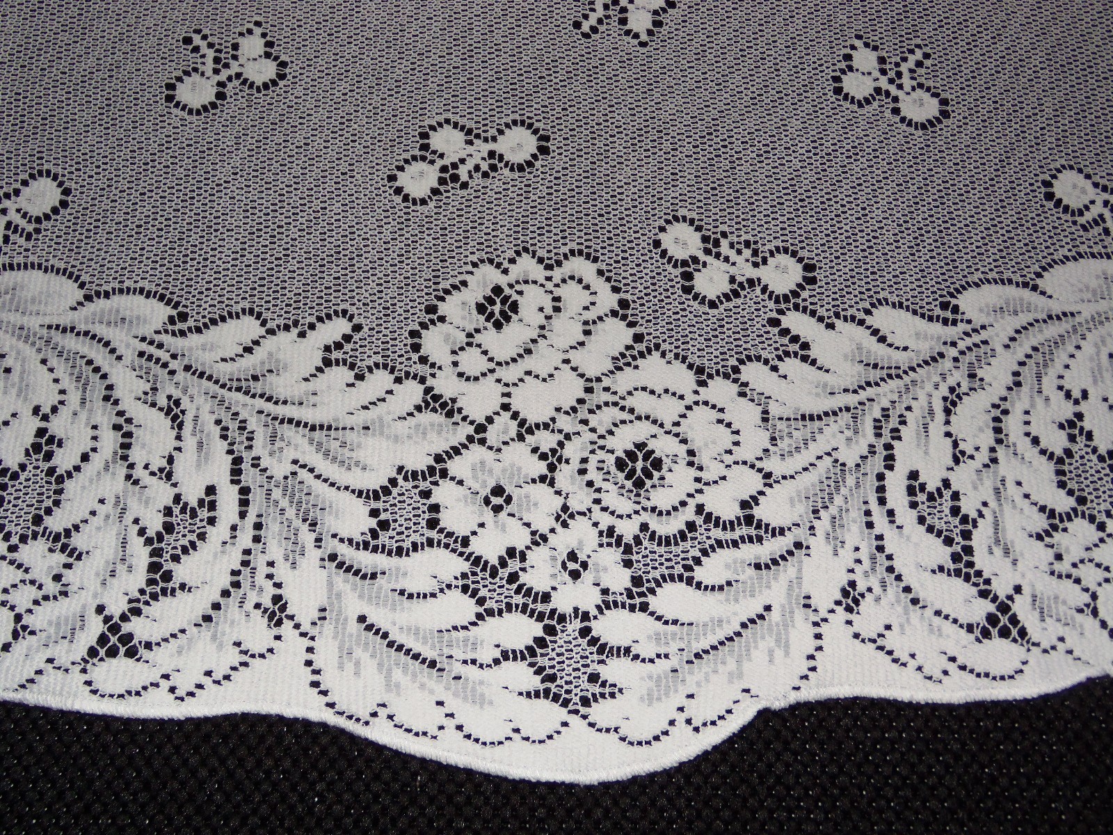 Lace Window Valance White Floral design 20"L x 60" W gallery