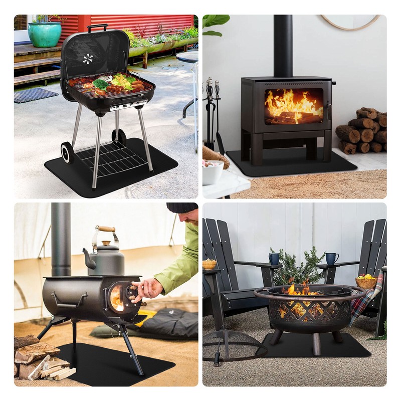 24x18in Under Grill Mat Fireproof Mat for Outdoor Tabletop Grill Deck Protector gallery