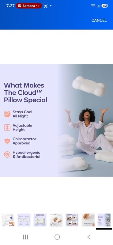 Mellow Cloud Pillow, Ergonomic Memory Foam Cloud Align Pillow for Neck Suppor... gallery