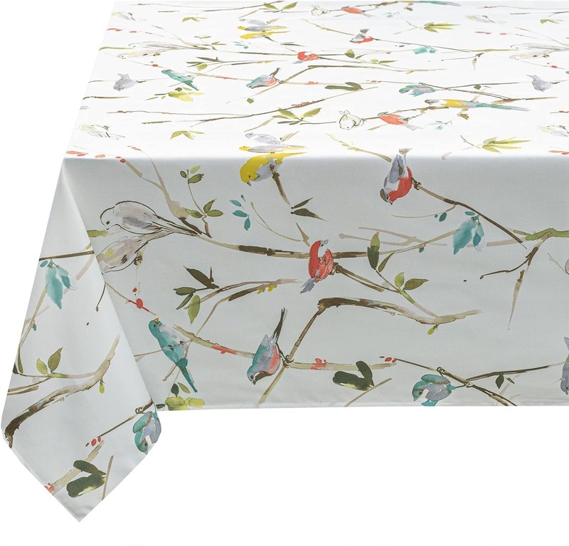 Spillproof Spring/Summer Durable Heavyweight Fabric Indoor Outdoor Tablecloth, gallery