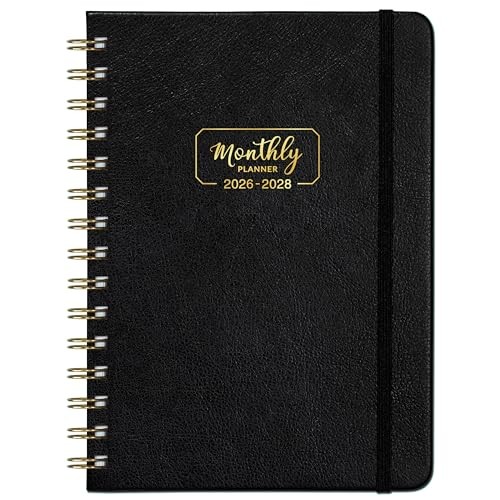 2026-2028 Monthly Planner - 3 Year Monthly Planner 2026-2028, January Black gallery