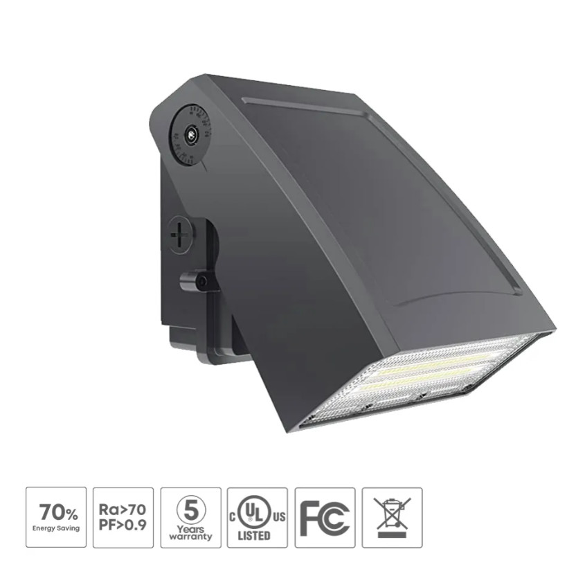 40W CCT Adjustable Wall Pack light, 100-277V, 5000lm, Outdoor Ip65