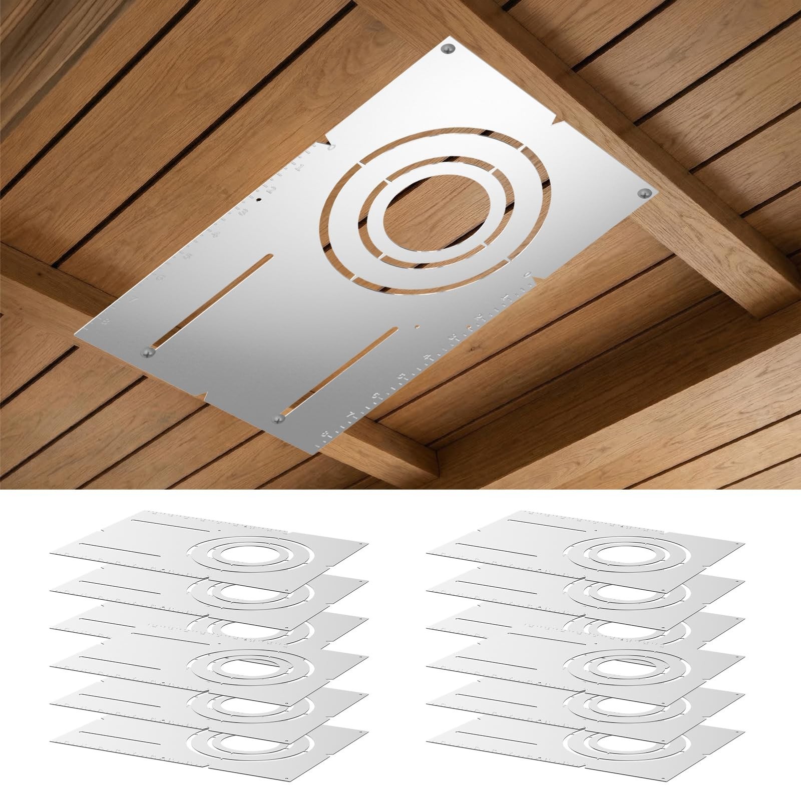 12 Pack 13" Round Mounting Plates for LED Recessed Lighting, Galvanized Steel Br gallery