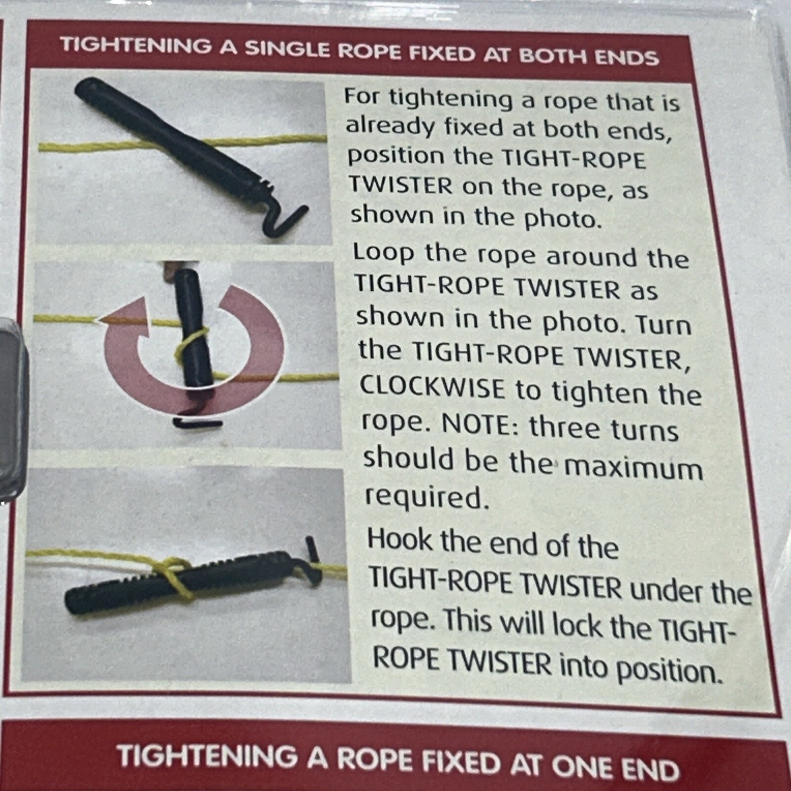 Tight-Rope Twister*Line&Rope Tensioning Rod*NEW* In Hand*Tie Down*No More Knots gallery