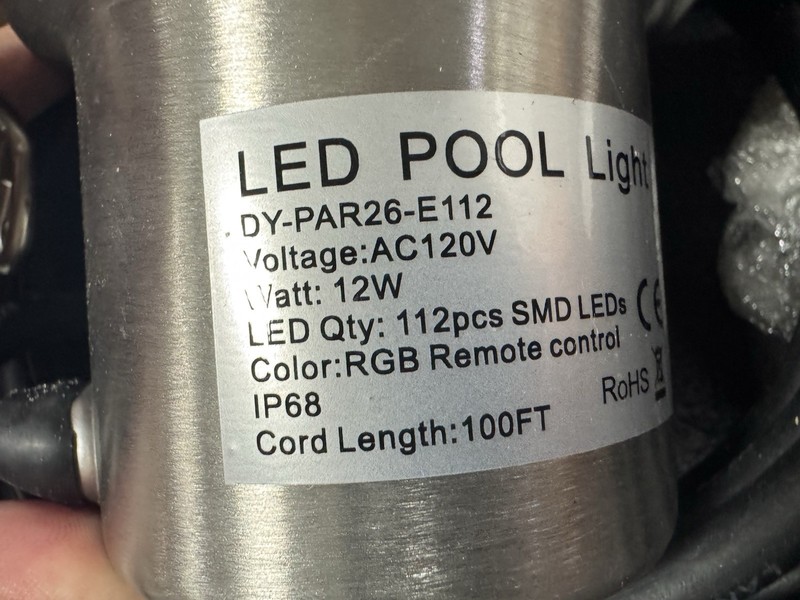 Led Pool Light AC 120V 100FT DY-PAR26-E112 6" White Color Pool Light FOR PARTS! gallery
