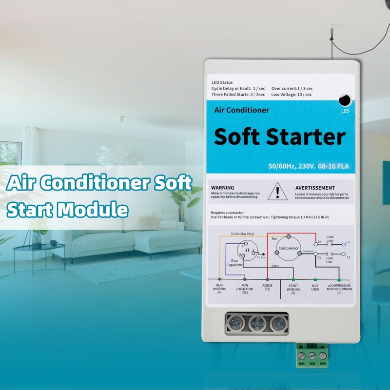 08-16A Air Conditioner Soft Start Kit for Home Use – Fits 1.75-3.5 Ton AC Units, gallery