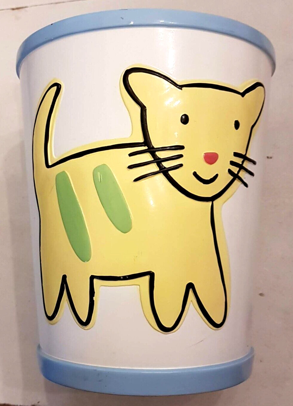 Jenny Jeff Designs Cat Dog Dalmatian Best Friends Wastebasket Ceramic Trash Can gallery
