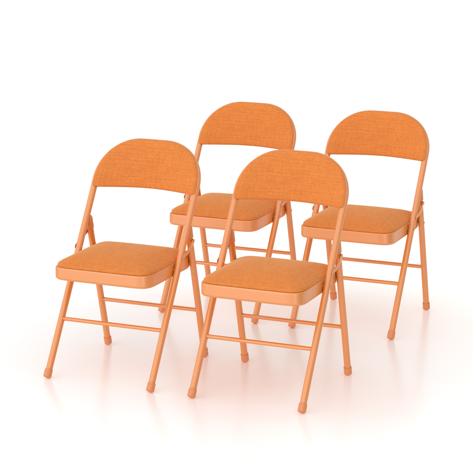 4 Pcs Steel Frame Folding Backrest Chairs 350 LB Weight Capacity Office Stool gallery