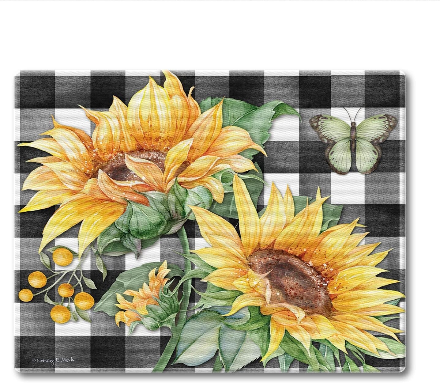 Sunflower Fields 3mm Tempered Glass Cutting Board 10” x 8” Made in the USA gallery