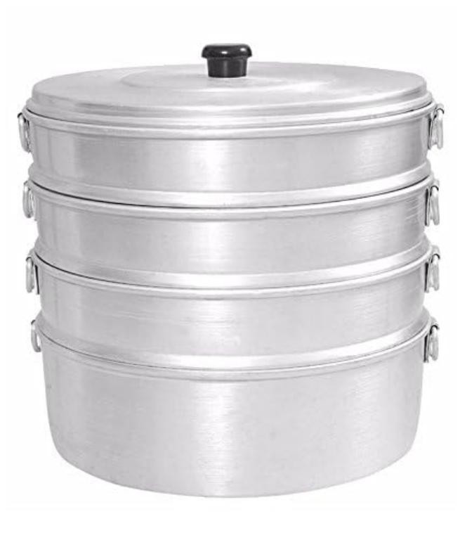 Aluminium Momos Steamer 4 Tier Capacity 5 Liters Dia 8 In,Silver gallery