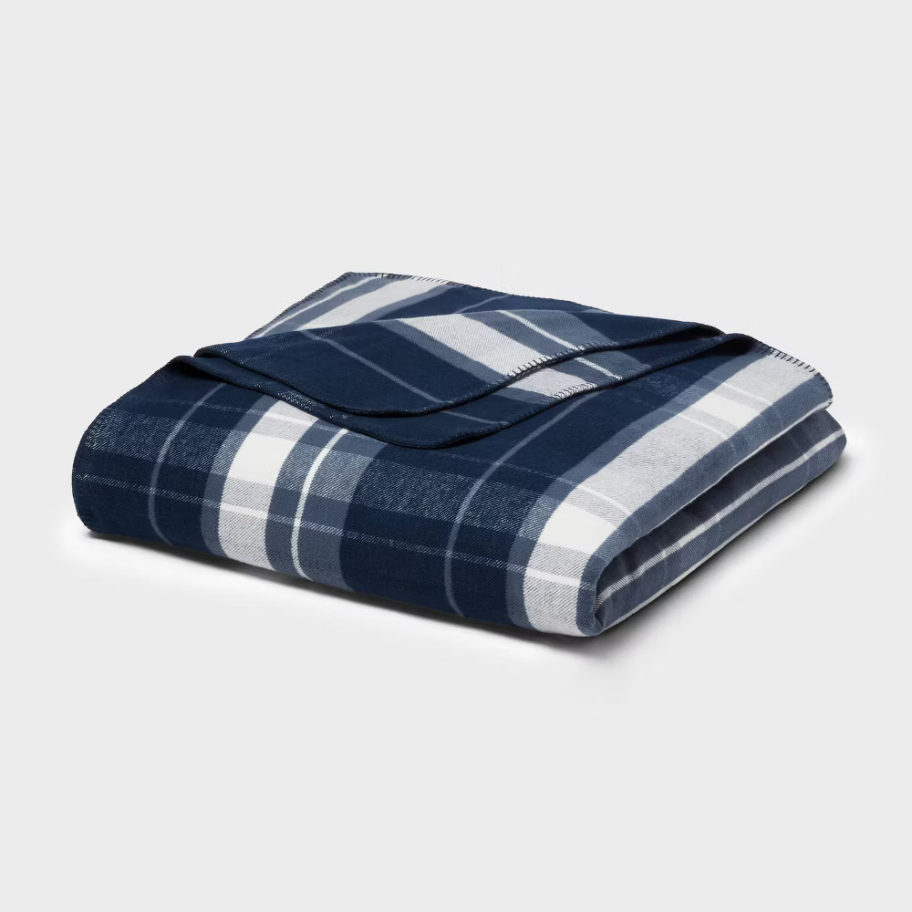 Brushed Cotton Blanket Plaid - Threshold gallery