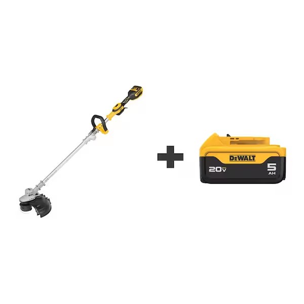 (DCST922B/DCB205) For DeWalt 20V MAX XR Brushless Folding String Trimmer+Battery gallery