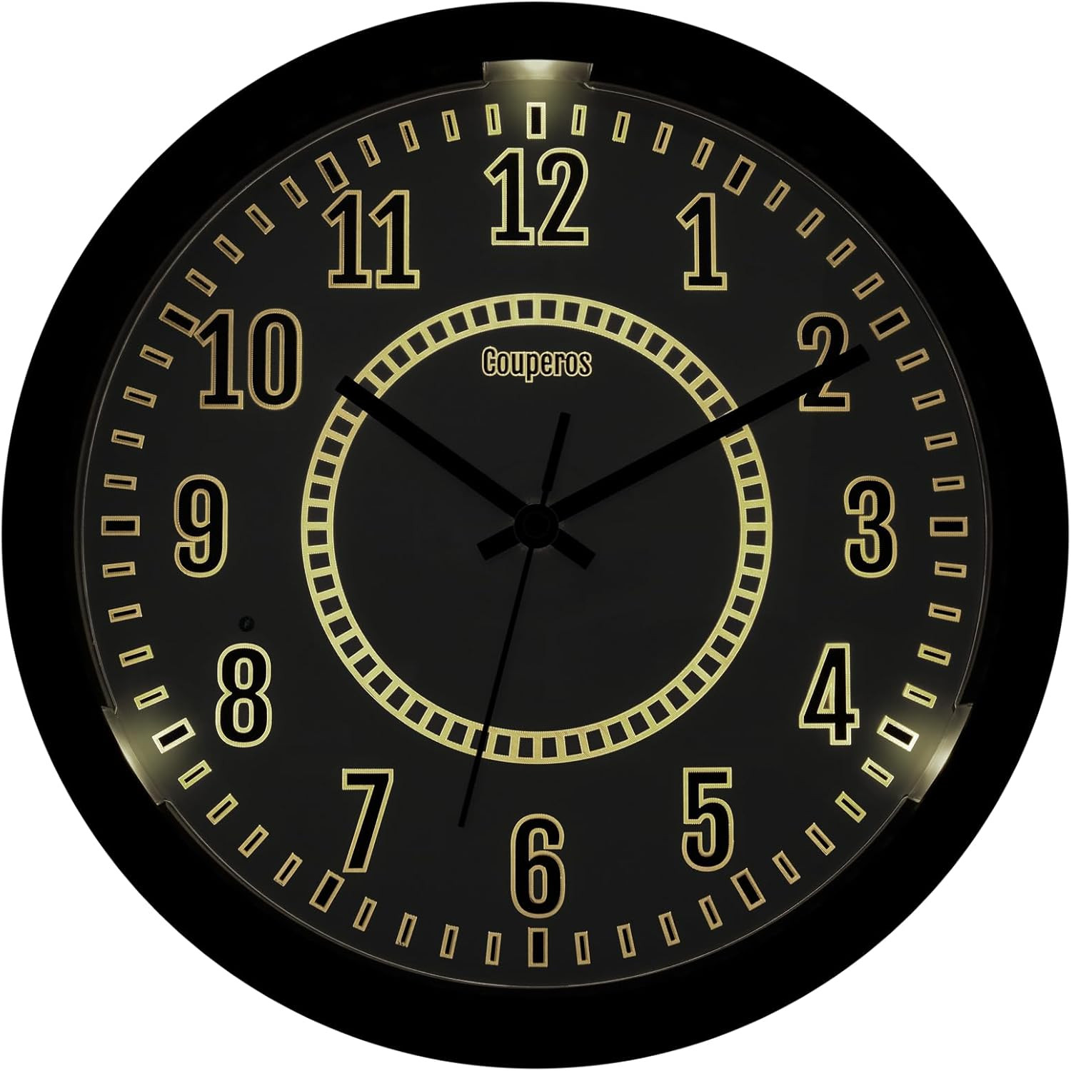 Night Light LED Wall Clock Glow in the Dark 12.8 Inch Silent Lighted up Adjustab gallery