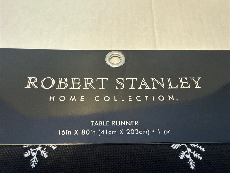 NEW Robert Stanley White Black Trees Table Runner 16in X 80in (41cm X 203 cm) gallery
