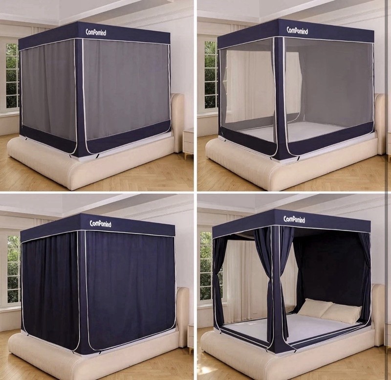Full Size Bed Tent Canopy Indoor Privacy Sleep Tent Kids Adults Portable gallery