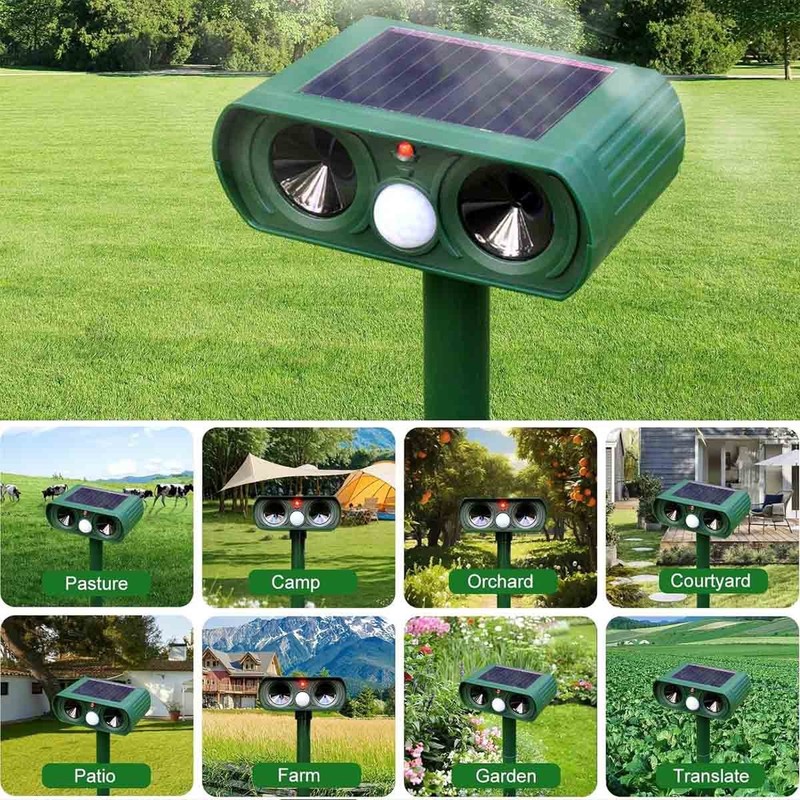 Solar Sound Waves to Deter Animals, Featuring Motion Detectors, Protect Gardens gallery
