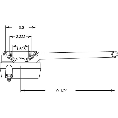 TH 23025 9-1/2 In. Single-Arm Right-Hand Casement Operator with Crank, fits , gallery