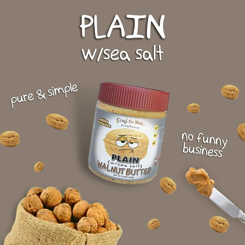 Crazy Go Nuts Walnut Butter Plain with Sea Salt - Walnut Spread, Keto, Vegan, Lo gallery