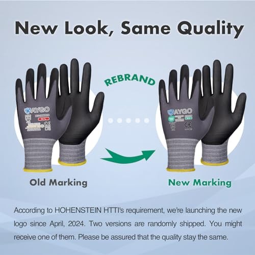 Safety Work Gloves MicroFoam Nitrile Coated, 3 Pairs Large (Pack of 3) Gray gallery