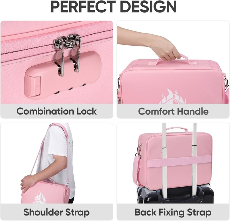 Fireproof Document Box with Lock, Portable Fireproof Document Bag Waterproof ... gallery