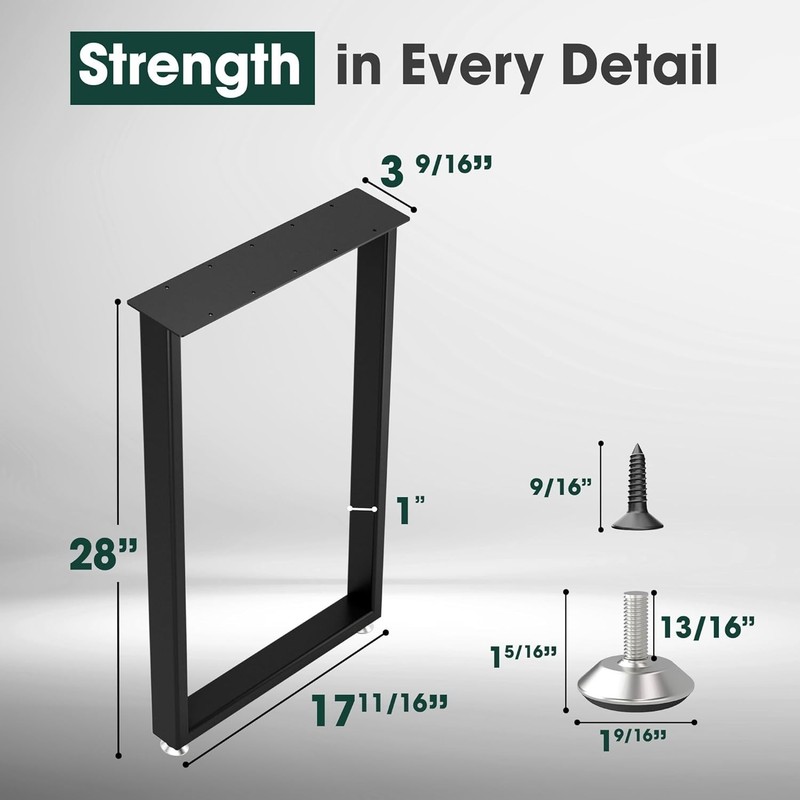 Yes4All Metal Table Legs 28 inch Height with Adjustable Protector Levelers gallery