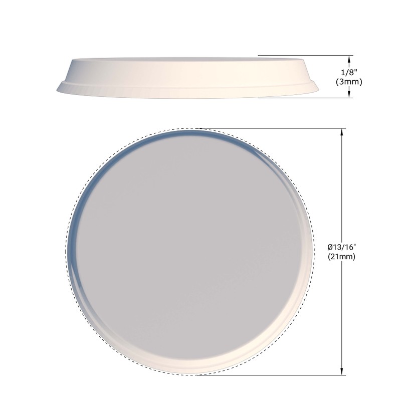 Round Low Profile Rubber Door Stop Bumper 3/4", Clear gallery