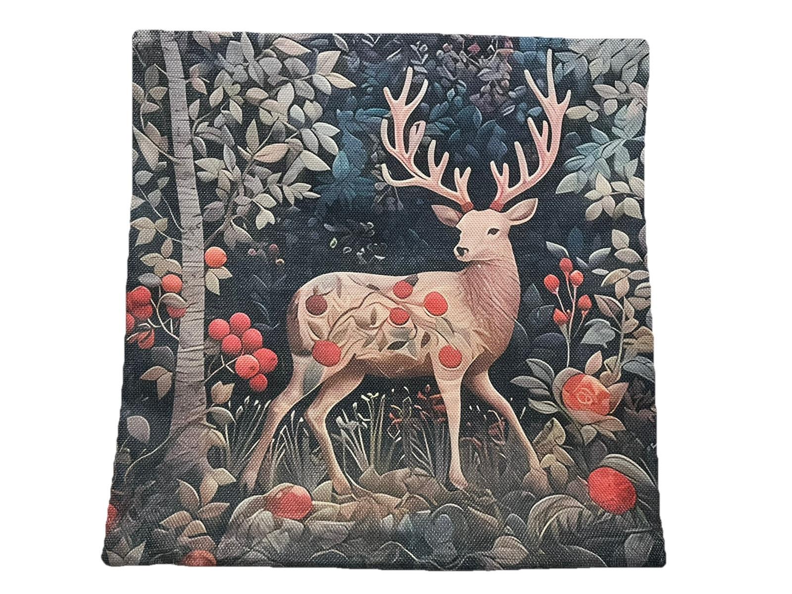 Deer Trees Nature Scandinavian Nordic Throw Pillow Cover 18x18 Home Decor gallery