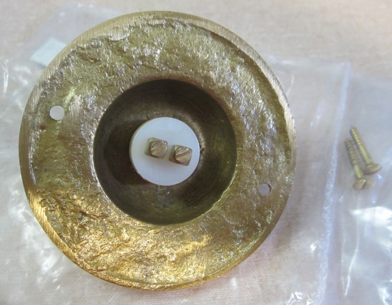 NEW 2-7/8" Round Solid Cast Brass Doorbell Button, Polished Brass Finish gallery