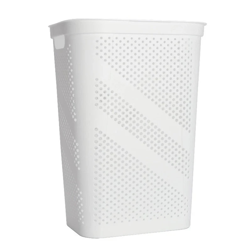 Mainstays 24" Plastic Hinged-Lid Rectangle Laundry Hamper, All Ages, White gallery