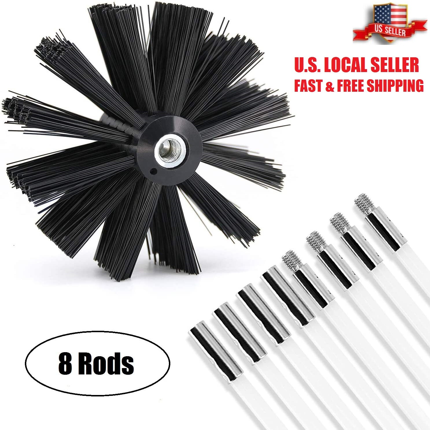 8Pcs Duct Brush Cleaning Kit Dryer Vent Cleaning Brush Lint Remover Drill Tools gallery