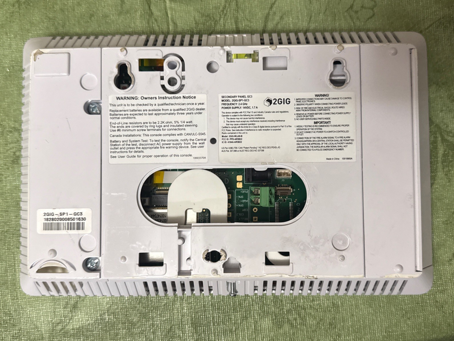 Nortek 2GIG Wireless Secondary TouchScreen for GC3 (2GIG-SP1-GC3) No Battery gallery