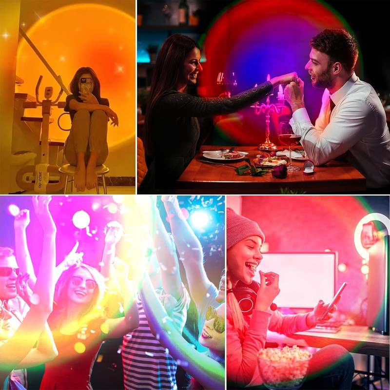 Sunset Lamp Projector, Rainbow Projection Led Lights with Remote, 16 Colors Mult gallery
