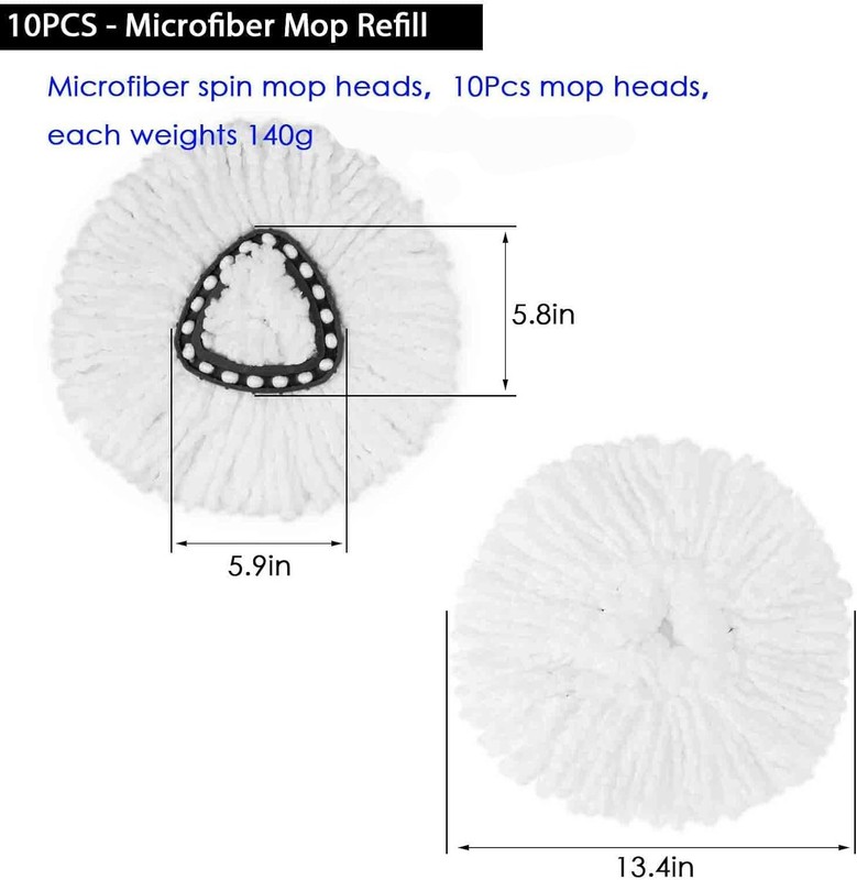 10Pack Spin Mop Replacement Heads,Spinning Mop Replace Head for Easy Wring Mo... gallery