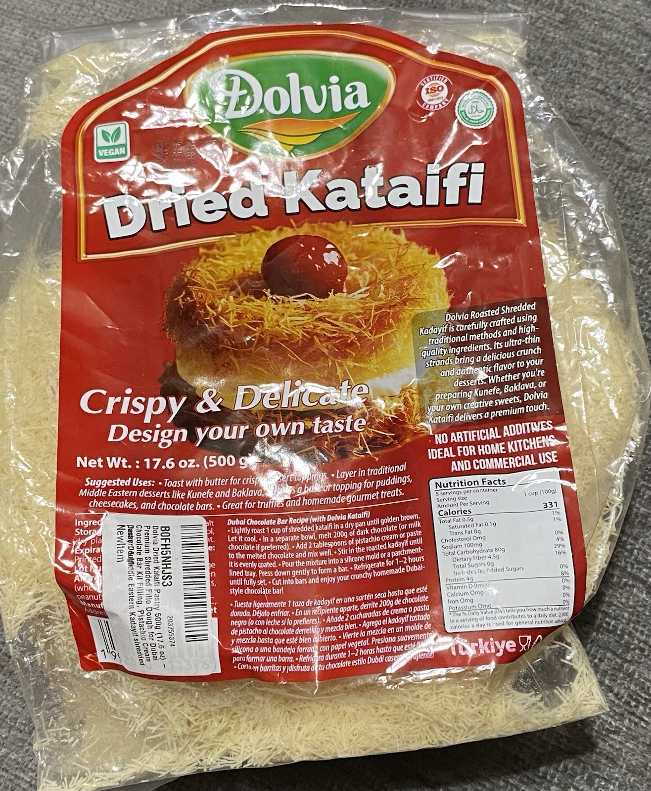 Dolvia Dried Kataifi Crispy & Delicate. 500grams, Expiration 05/28/2026 gallery