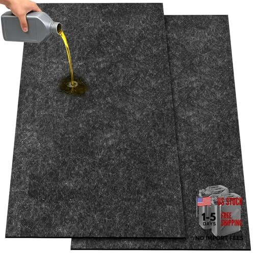 2 Pack 60"x36" Thick Oil Spill Mat Garage Rubber 60"L x 36"W x 0.12"Th gallery