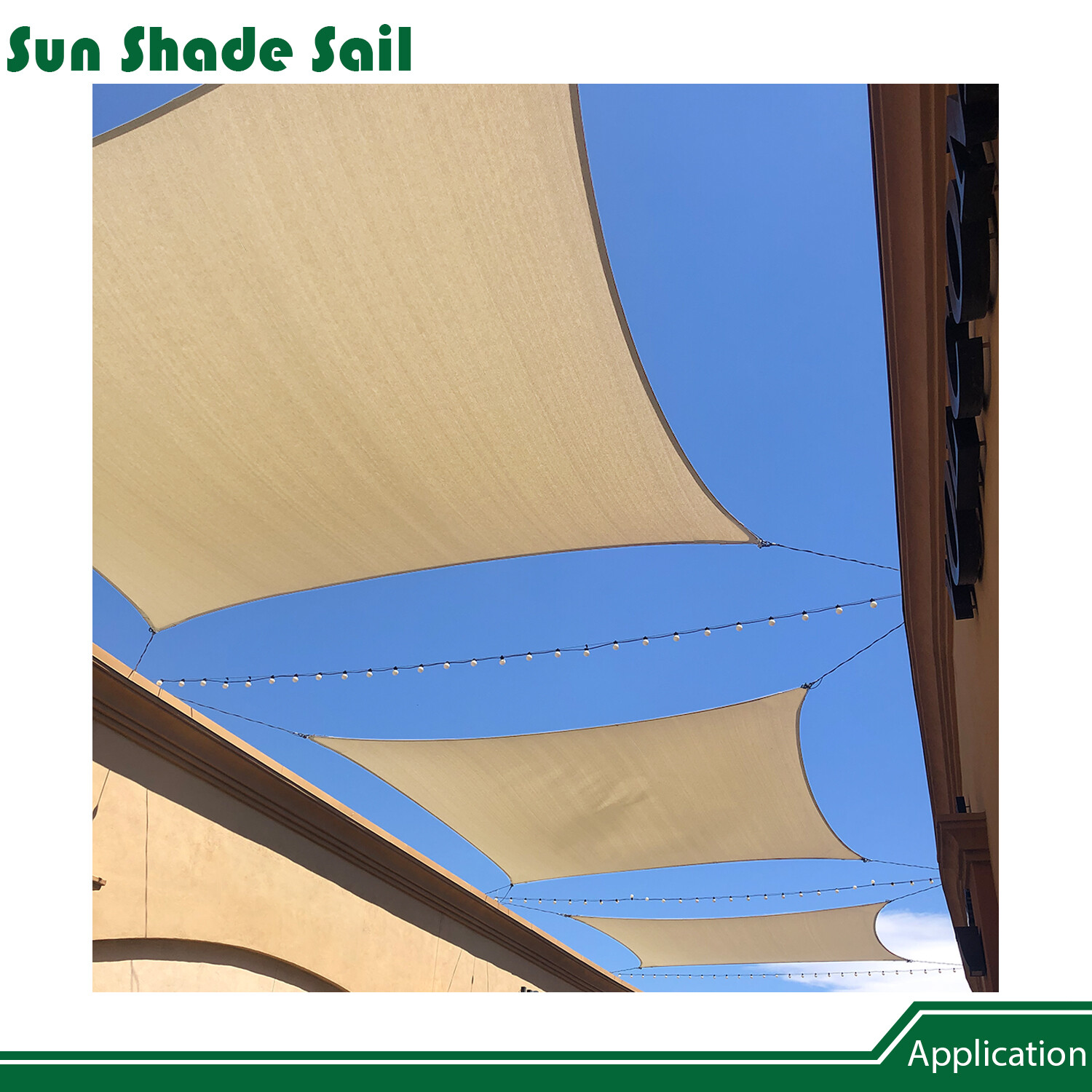 12FT Wire Rope Enhanced Sun Shade Cover Rectangle Sail For Patio Garden Balcony gallery