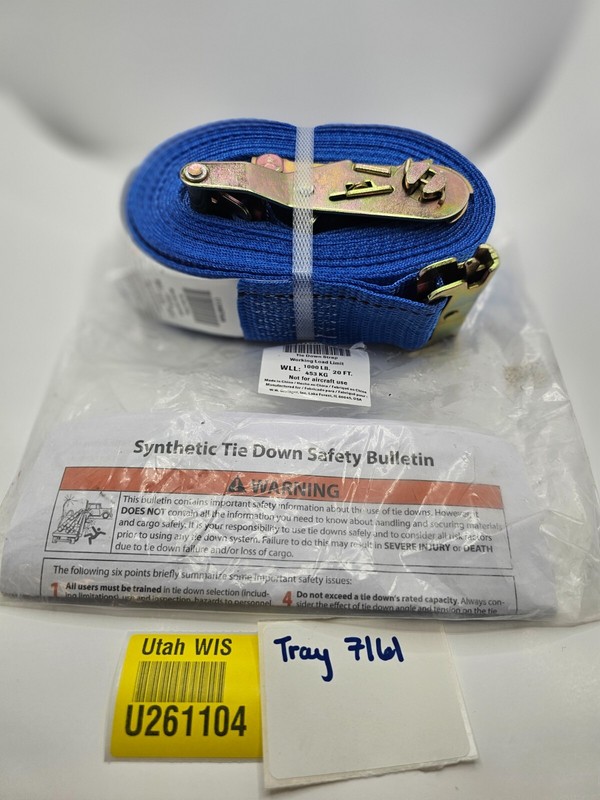 Grainger 55ET60 Tie Down Strap Ratchet E-Track 2 in Wd, 1,000 lb WLL 20 ft Lg gallery