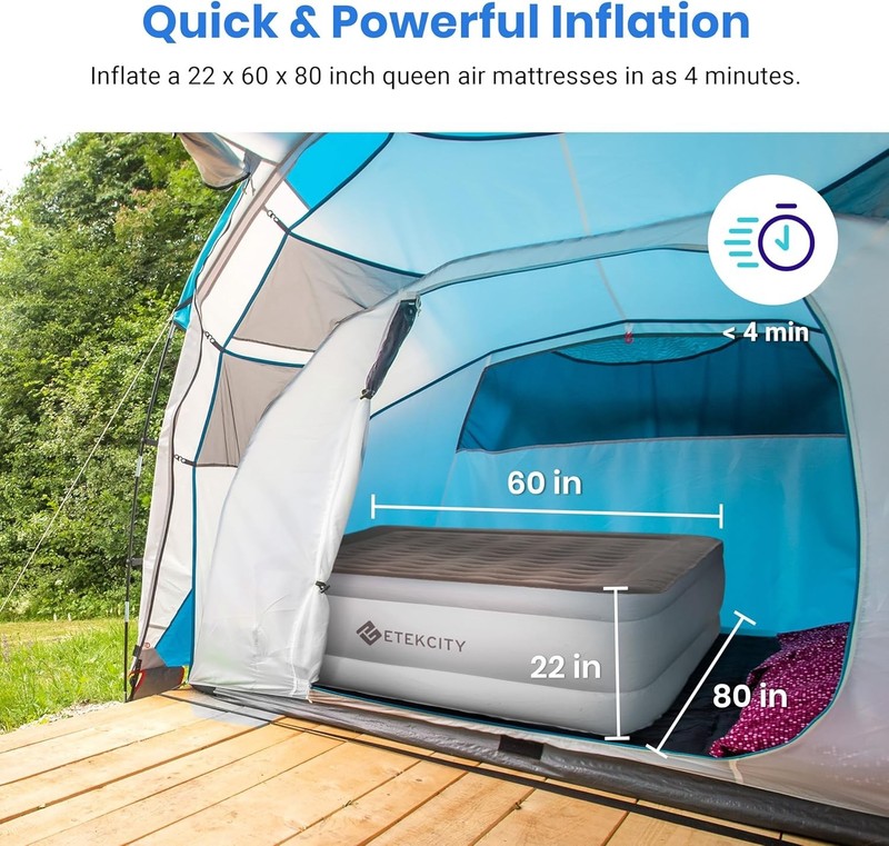 Air Pump for Inflatables, Portable Electric Air Mattress Pump, Quick-Fill Per... gallery