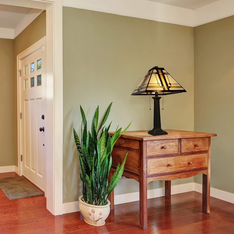 Energy Efficient Mission-Style Table Lamp with 2 LED Bulbs gallery