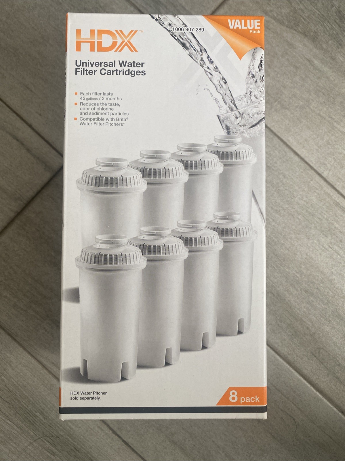 HDX Water Pitcher Replacement Water Filter Cartridges BPA Free 8-Pack gallery