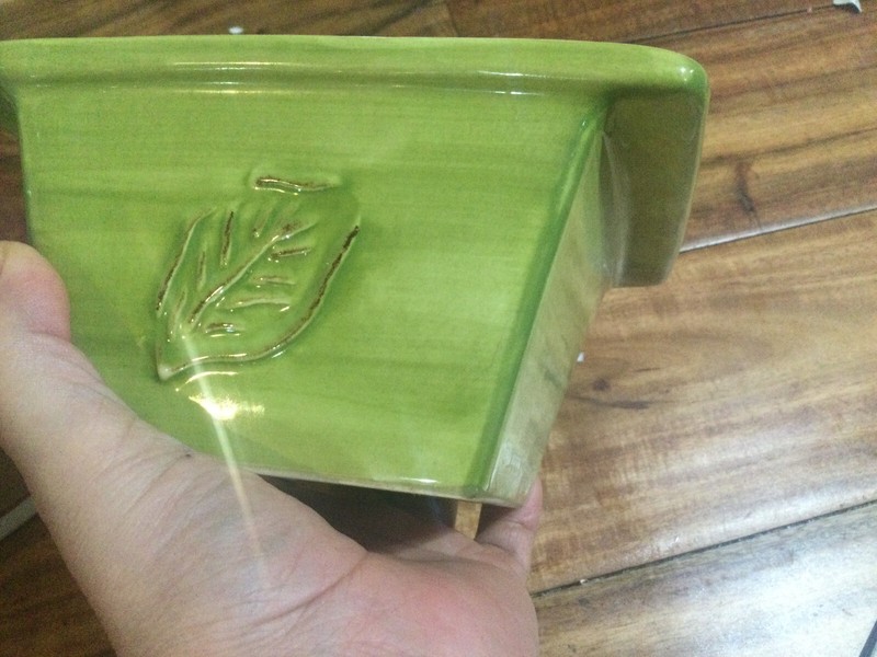 Tastefully Simple Host Colection Green Leaf Square Dip baking casserole 6.5X6X3 gallery