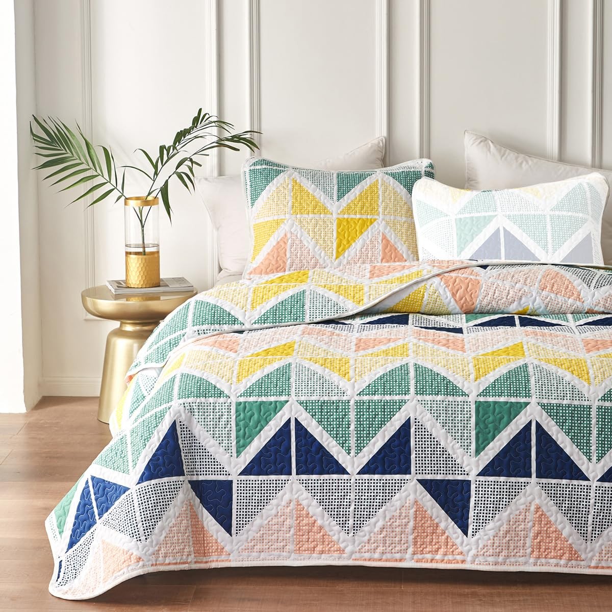 Quilt Set Colorful and Bright for Summer 2 Piece Reversible Colorful Quilt Se... gallery