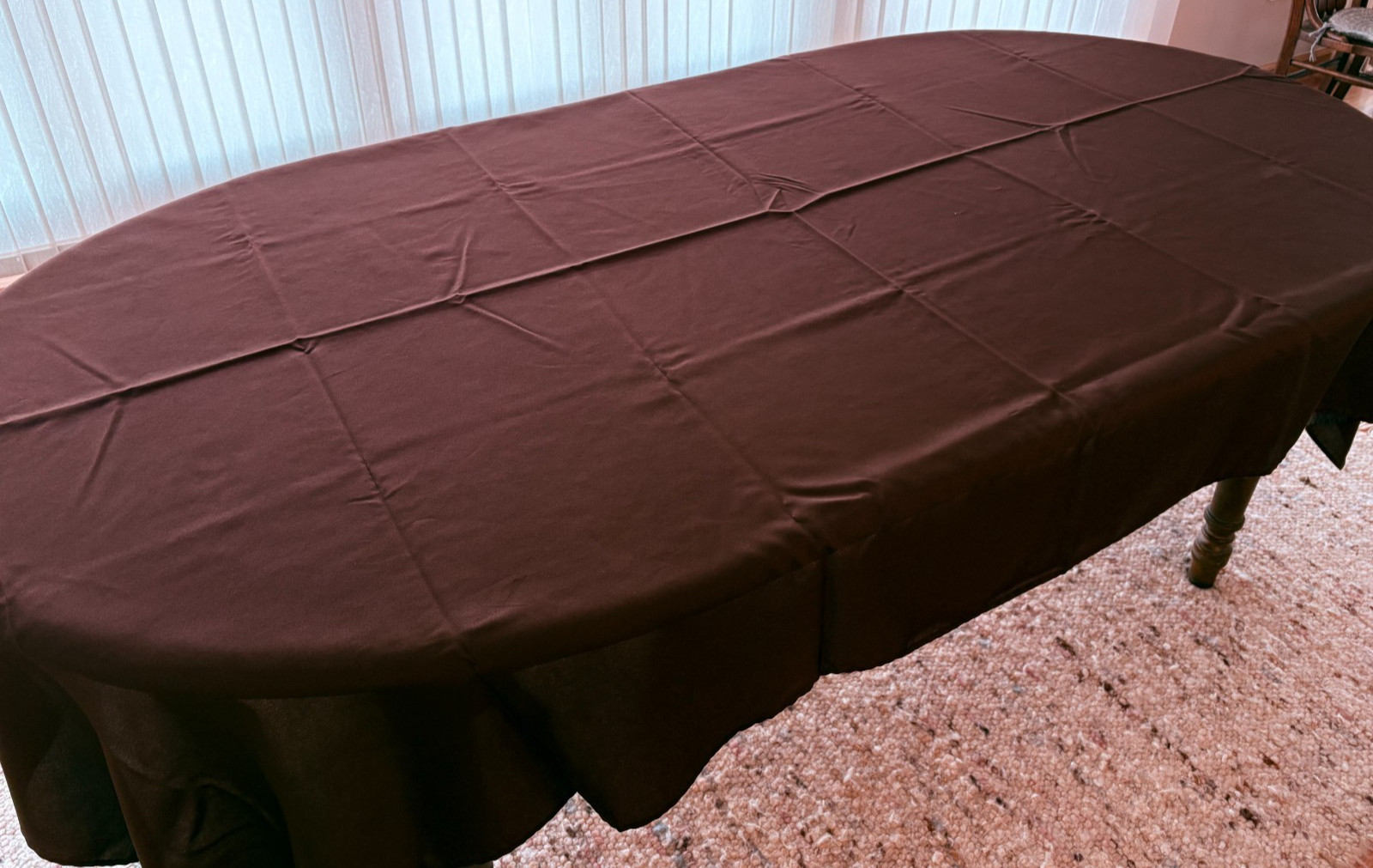 60" W x 102"L Rectangular Fabric Tablecloth Brown - Premium Polyester / cotton gallery