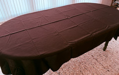 60″ W x 102″L Rectangular Fabric Tablecloth Brown – Premium Polyester / cotton
