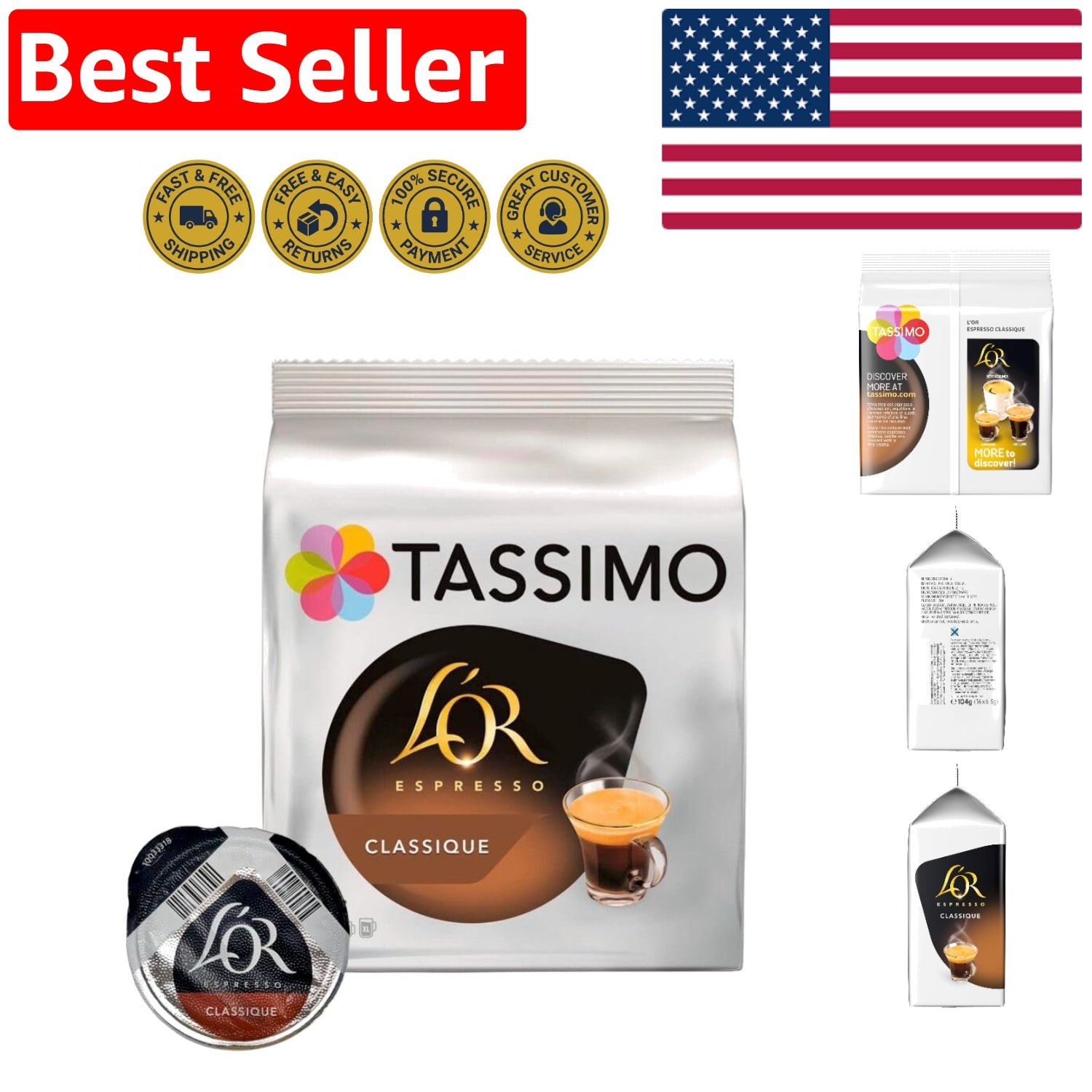 Convenient 16-Pod L'Or Espresso Classic - Medium Roast for Anytime Enjoyment gallery