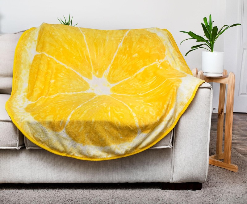 Lemon Slice Round Fleece Throw Blanket | 60 Inches gallery