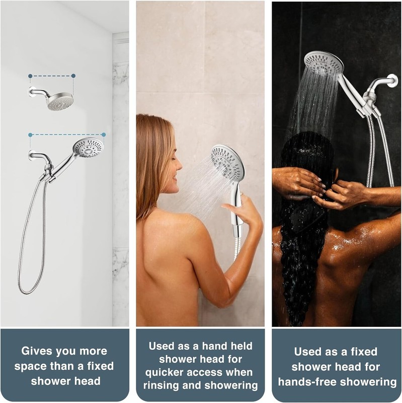 High Pressure 9 Spray Settings Handheld Shower Head Set PSS9900-02 gallery