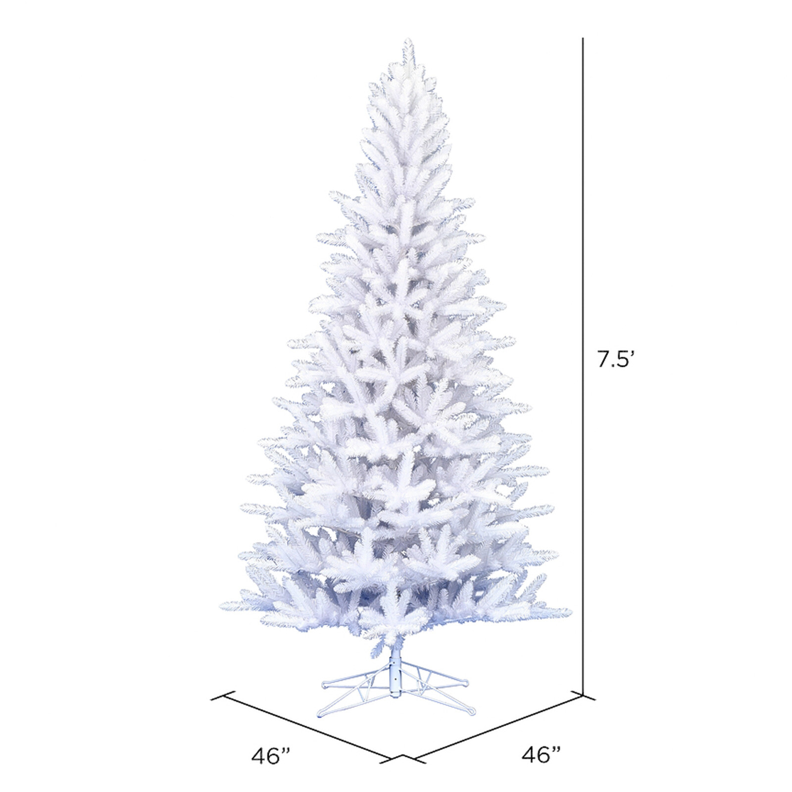 7.5' Vickerman Unlit Shiny White Spruce Christmas Tree Retro Vntg Style Decor gallery